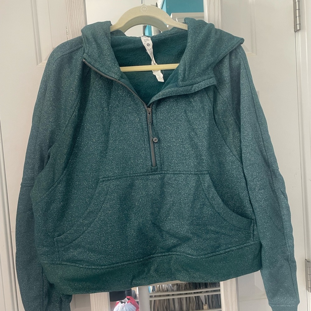 Lululemon teal fleece hoodie with matching leggings